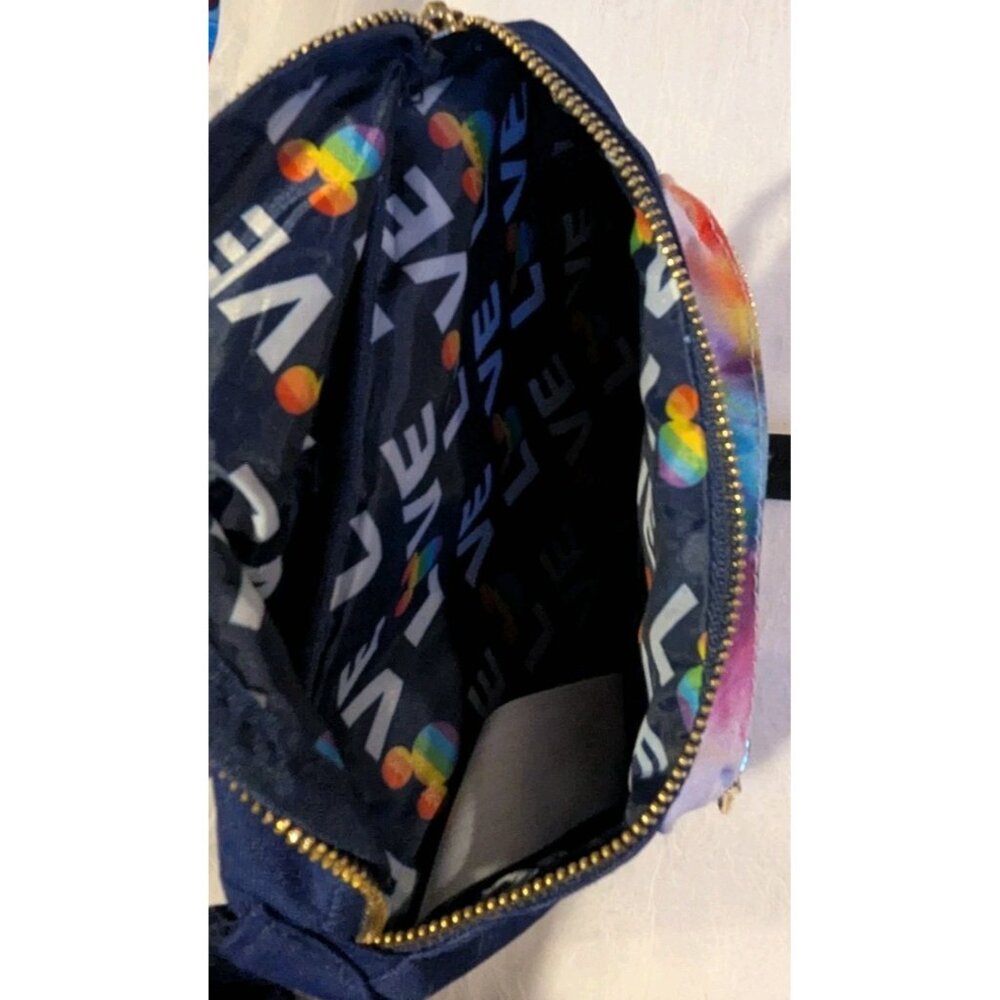 Disney Store Love Waist Bag Mickey Fanny Pack Rainbow Tie Dye Pride Sling Mouse - Picture 15 of 16